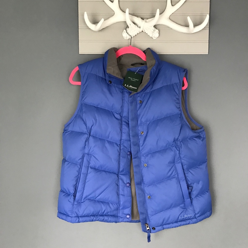 NWT LL Bean Down Puffer Vest, Blue